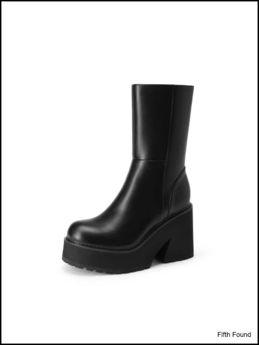 Faux Leather Wedge Heel Ankle Boots Platform Bootie Side Zip Round Toe